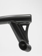 Close-up of weld detail on a Lewis Built Performance APEX light mount, shown on a white background.