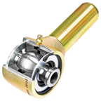 Cutaway view of a RockJock Johnny Joint used in Lewis Built Performance radius arms, shown on a white background.
